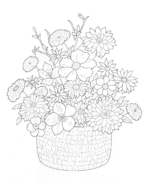 Plansa de colorat cu Flori 43 38